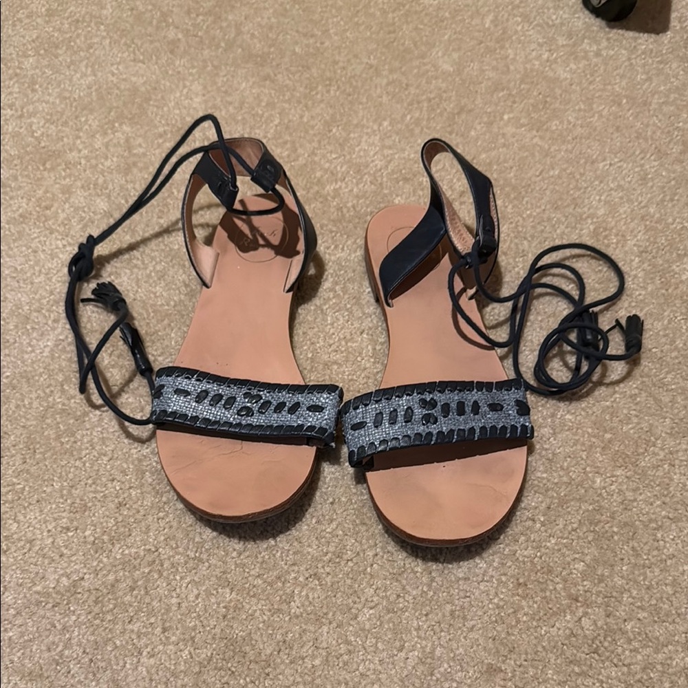 Jack Rogers Stylish Navy and Gray Strappy Women's Sandals